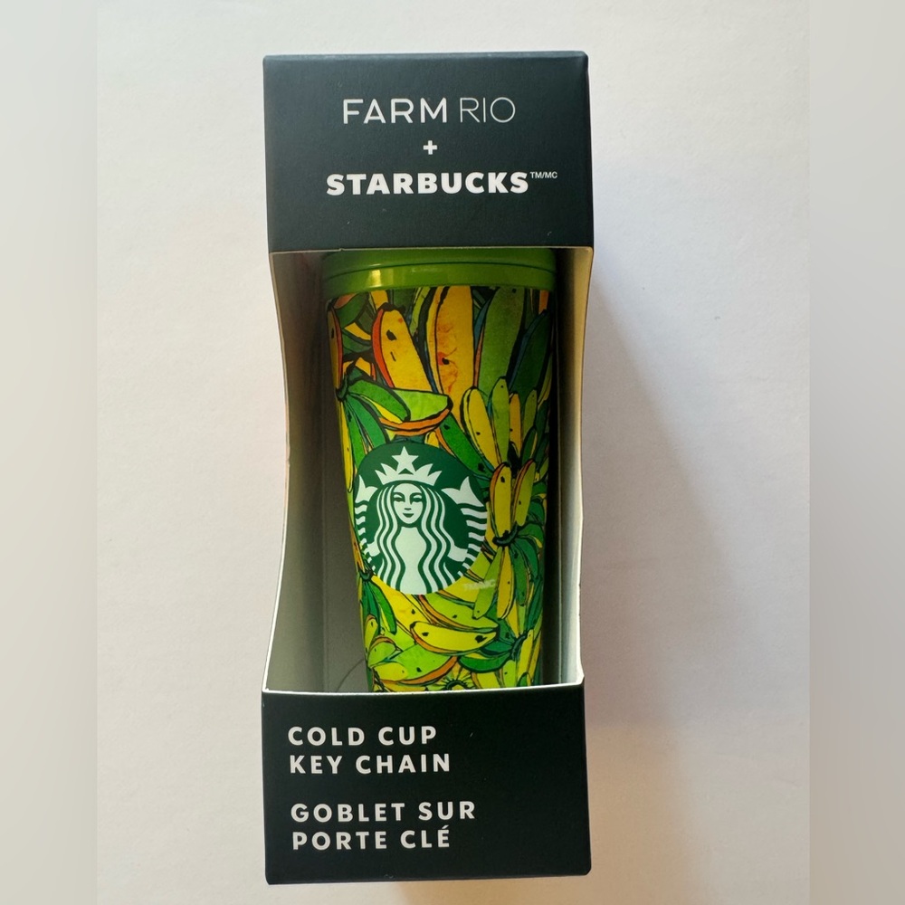 FARM Rio x Starbucks Banana Mix Cold Cup Keychain NWT